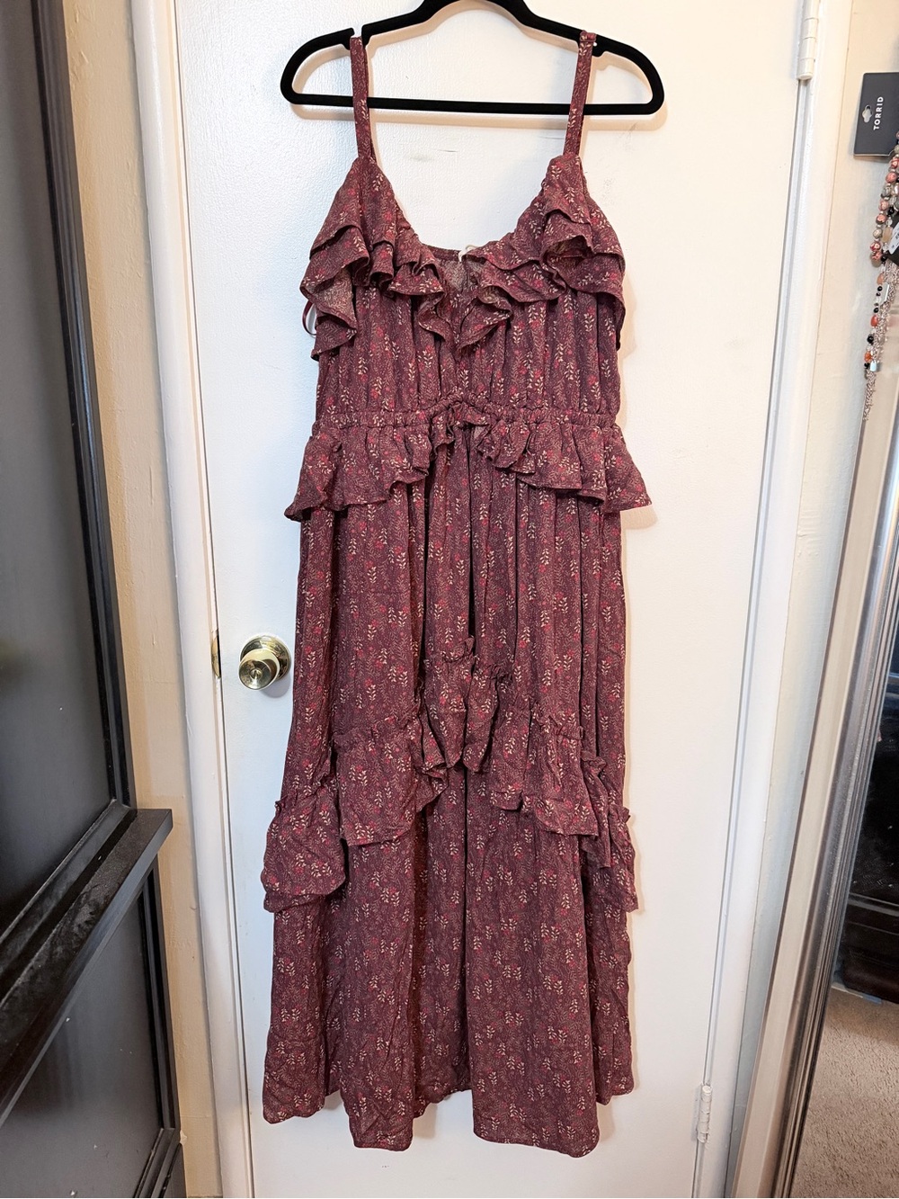 torrid Rose Berry Ruffle Tiered Maxi Dress